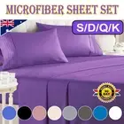 2000TC Bed Sheet Set Flat Fitted Sheet Pillowcase Double Queen King Single