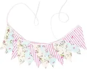 [PiurUf] Bunting Flags 3.2M Floral Calico Bunting Birthday Party Decoration School Classroom Garland Bunting (Size : NO272S)