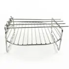 Baking Tray Skewers Air Fryer Stainless Steel Holder BBQ Rack Double Layer Grill