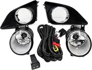Car Fog Lights For Toyota For Corolla 2008 2009 2010 Led Fog Lights Fog Light Cover Grill Foglights Frame Frames Car Front Bumper Fog Light(Halogen and wires)