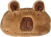 Capybara Pencil Case, Large Capacity Fluffy Animal Pencil Pouch with Zipper, Soft Brown Pen Bag for Boys and Girls, School Supplies, Cute Case
