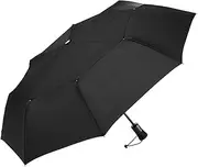 [ShedRain] WindPro - Vented Auto Open Auto Close Portable Compact Travel Umbrella for Rain and Wind with Teflon, Black, Compact