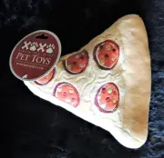 8-1/2" Pizza Slice Soft Plush Fun Squeak Fetch Play Happy Dog Toy Jeffers NWT