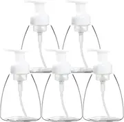 Youngever 5 Pack 250ML Plastic Foaming Soap Dispenser, Refillable Plastic Pump Bottles with Travel Lock for Hand Sanitizer (8 Ounce)