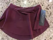 Eurotard Womens High Low Pull On Mini Ballet Skirt 06121 Burgundy size S