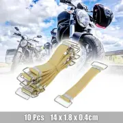 10 Pcs Flexible Security Tighten Locking Storage Battery Strap Brown