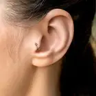 14K Yellow/White/Rose Gold Diamond Chain Tragus Ring Clicker Closure Piercing