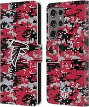 Head Case Designs Officially Licensed NFL Digital Camouflage Atlanta Falcons Graphics Leather Book Wallet Case Cover Compatible with Samsung Galaxy S24 Ultra 5G