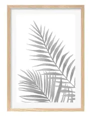 [Profile Australia] Australian Made Watercolour Palm Leaves Black Art Print A1 in Natural Frame