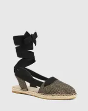 Cosette Black Textile Espadrille Flat