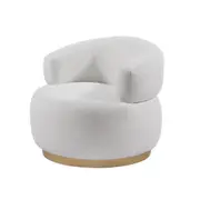 BT Bellissimo Oro Fabric Upholstered Swivel Arm Chair with Gold base