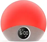 Dreamegg Sound Machine & Sunrise Alarm Clock - Gentle Wake Up Light for Adult Kid, 30 Soothing Sleeping Sounds, 8 Night Lights, Dimmable Time Display, Alarm Clock White Noise Machine for Bedroom Gift