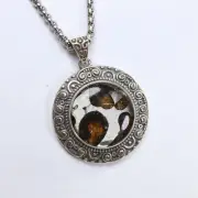 Kenyan Pallasite Meteorite Necklace ,925 silver pendant,From Sericho, Kenya AB49