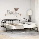vidaXL Daybed with Trundle without Mattress Black 92x187 cm Single Metal BMG