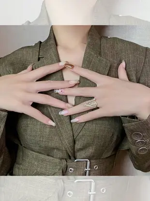 精致翅膀珍珠戒指女小眾設計時尚開口戒韓國東大門網紅輕奢食指戒