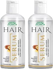 SSCPL Herbals Hair Serum for Detangled, Frizz Free, Shiny, Soft and Silky Hair Enriched with Argan Oil, Moringa Oil, Avocado Oil, and Macadamia Oil for Men and Women - 50ml (Pack of 2)
