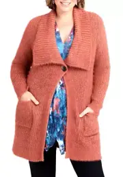 TS TAKING SHAPE plus size M (18 - 20) Shawl Collar Fluffy Cardigan NWT rrp$190!