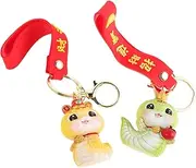 [ERINGOGO] 2pcs Cute Snake Shaped Keychain Accessories for Bags and Backpacks Decorative Year Snake Key Chain for Keys and Personal Items