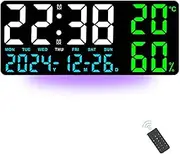 ThreeH Remote Control with Oversized Day/Date/Temperature Display and Timer for Home/Office, Tri-Colour Light