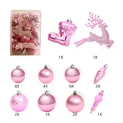 30PCS Christmas Ball Ornaments Set Hanging Christmas Ball Baubles for Xmas Tree Holiday Party Decorations -Pink