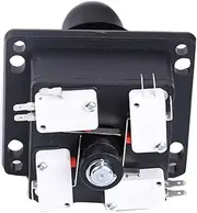 Black Oval Arcade Joystick with Microswitches, 4/8 Way Game Joystick Replacement for Arcade Games Machine