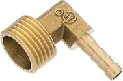 HALLMERS Brass 6mm Barb to 1/2" BSP Male Thread 90 Degree Elbow Fitting Connector, Threaded Hose Pipe Tubing Connecting Joint Adapter Coupler, Used to Connect Lines for Water, Air, Fuel and Oil