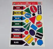 Window Clings ~ Primary Colors & Shapes ~ 28 Reusable Static Cling Stickers