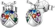 [Holibanna] Sparkly Ladybug Earrings 1 Pair Zircon Studs Jewelry Ladybug Ear Ornaments Stylish Party Accessory