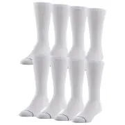 Men's 8 Pack Diabetic Crew Socks Shoe Size: Men 7-12 and Ladies 10-13 White
