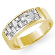1.75 Ct Princess Baguette Diamond Wedding Anniversary Band Ring 14k Yellow Gold