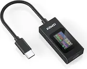 YOJOCK USB C Tester Power Meter 4-30V 0-6.5A Voltage and Current Tester Meter, USB Capacity, Temperature, Working Time Ammeter Voltmeter Power Bank Charger Detector