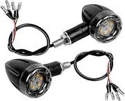 Turn Signal Indicator 4Pcs 12V Motorcycle Bullet LED Brake Running Turn Signal Tail Light for Harley Cafe Racer