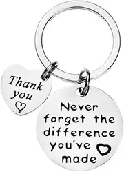 [YALLNASL] Coworker Leaving Retirement Keychain Gifts for Women Men Never Forget the Difference You've Made Key Ring for Colleague Co-worker Going Away Appreciation Gift