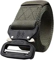 [AIMALL] Mens Canvas Outdoor Tactical Belt Heavy Duty Army Waist Web Strap Waistband Hot, Adjustable Outdoor Web Strap, Durable Buckle, Fits Up to 45-inch Waist