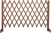 Fence Wood Fence Grid Decoration Telescopic Guardrail Outdoor Garden Fence Fence Panel Garden Trellis Pet Fence(91cm)