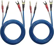 KK YB-ZB HIFI OFC Speaker Wire Spade to Pin Type Plug Set - 1pair (4 Spade & 4 Pin) - 1.5M(4.92ft)/3M(9.84ft)/5M(16ft) - KK YB-ZB (3M(9.84ft))