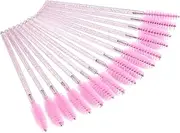 Tbestmax 100 Disposable Eyelash Brush Mascara Wands Spoolies for Eye Lashes Extension Eyebrow and Makeup Pink
