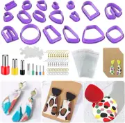 Polymer Clay Cutters, SENHAI 18 Pcs Clay Earring Cutters Different Shape Plas...