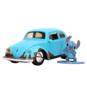 Jada 1:32 Scale Lilo & Stitch Volkswagen Beetle With Stitch Figure Diecast Model