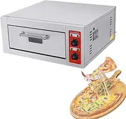 Pizza Maker, Electric Pizza Oven with 300℃ Independent Double-Layer Temperature Control, Pancake Maker with Indicator Light Display for Make Pizza, tarts, Wraps, Barbecue Camping Backyard Party