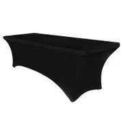 Just Party Linen 6ft (183cm) Rectangular Spandex Tablecloth - Black
