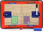 BESTCAN Magnetic Basketball Clipboard for Coach, Portable Tactical Basketball Coaching Board, Double Sides Full & Half Court Dry Erase Board with Marker Pen and Zipper Bag