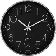 12-Inch Modern Rose Gold Silent Wall Clock Non-Ticking for Decor Black Silver