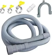 Lyplus 16.4ft Washing Machine Drain Hose With Clamp, Universal Extension Hose Kit for Washing Machine, Dryer, Heavy-Duty Hoses Fit up to 1-1/2 Inch Drain Outlets, Fit for Whirlpool, LG, GE, Samsung