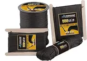 FISHLUND Paracord 550 lb 4mm, 7 Strand Type III Paracord Rope 50', 100', 250', 1000', High Strength Nylon Parachute Cord for Camping (Black, 50FT/15M)