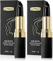 La Milee Hair Color Pencil - Instant Gray Root Coverage & White Hair Color Modify, One-Time Temporary Cream Stick for Root Touch Up (3.8g, 2 black)