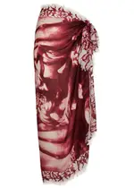 Jean Paul Gaultier Diablo Printed Modal-blend Sarong - White And Red - One Size ONE SIZE