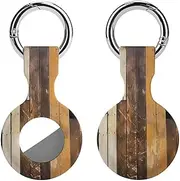 1PCS for Rustic Wooden Air Tag Holder Case Waterproof & Shockproof Anti-Scratch Protective Air Tag Cover with Keychain Ring Silicone Tags Holders for Luggage, Backpack, Keys, Pet