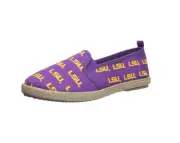 FOCO NCAA Women's LSU Tigers Espadrille Canvas Slip On Shoe