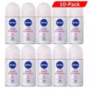 10 x Nivea Pearl Beauty Extract Anti-perspirant Deodorant Roll on Women 50ml